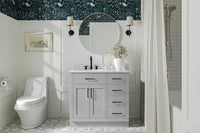 Ariel hepburn 36-37 in. left offset oval sink vanity with 1.5-0.75 in. with countertop