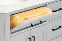 Ariel hepburn 36-37 in. left offset oval sink vanity with 1.5-0.75 in. with countertop