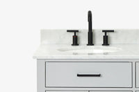 Ariel hepburn 36-37 in. left offset oval sink vanity with 1.5-0.75 in. with countertop