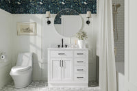 Ariel hepburn 36-37 in. left offset oval sink vanity with 1.5-0.75 in. with countertop