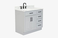 Ariel hepburn 36-37 in. left offset rectangle sink vanity with 0.75-1.5in. with countertop