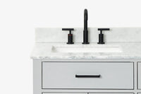 Ariel hepburn 36-37 in. left offset rectangle sink vanity with 0.75-1.5in. with countertop