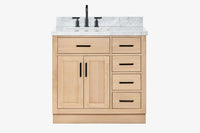 Ariel hepburn 36-37 in. left offset rectangle sink vanity with 0.75-1.5in. with countertop