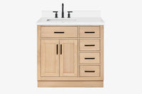 Ariel hepburn 36-37 in. left offset rectangle sink vanity with 0.75-1.5in. with countertop
