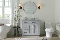 Ariel hepburn 36-37 in. right offset oval sink vanity with 0.75-1.5 in. with countertop