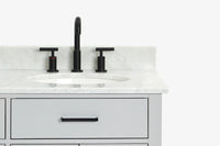 Ariel hepburn 36-37 in. right offset oval sink vanity with 0.75-1.5 in. with countertop