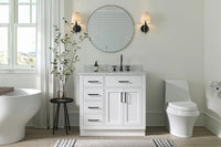 Ariel hepburn 36-37 in. right offset rectangle sink vanity with 0.75-1.5 in. with countertop