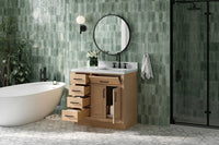 Ariel hepburn 36-37 in. right offset rectangle sink vanity with 0.75-1.5 in. with countertop