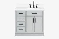 Ariel hepburn 36-37 in. right offset rectangle sink vanity with 0.75-1.5 in. with countertop