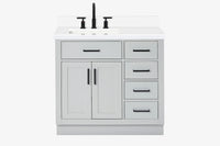 Ariel hepburn 36-37 in. left offset rectangle sink vanity with 0.75-1.5in. with countertop