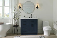 Ariel hepburn 36-37 in. right offset rectangle sink vanity with 0.75-1.5 in. with countertop