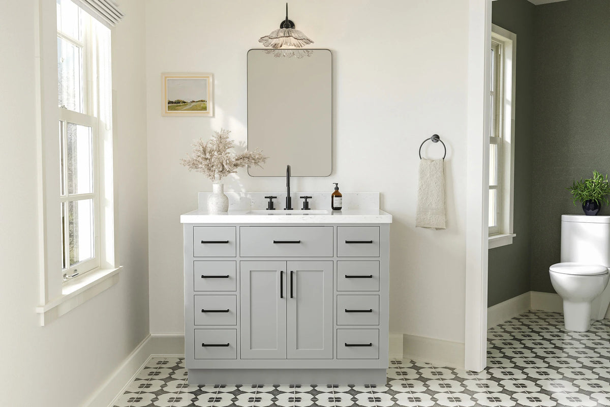 Ariel hepburn 42-43 in. rectangle sink bathroom vanity with countertop 0.75-1.5 edge