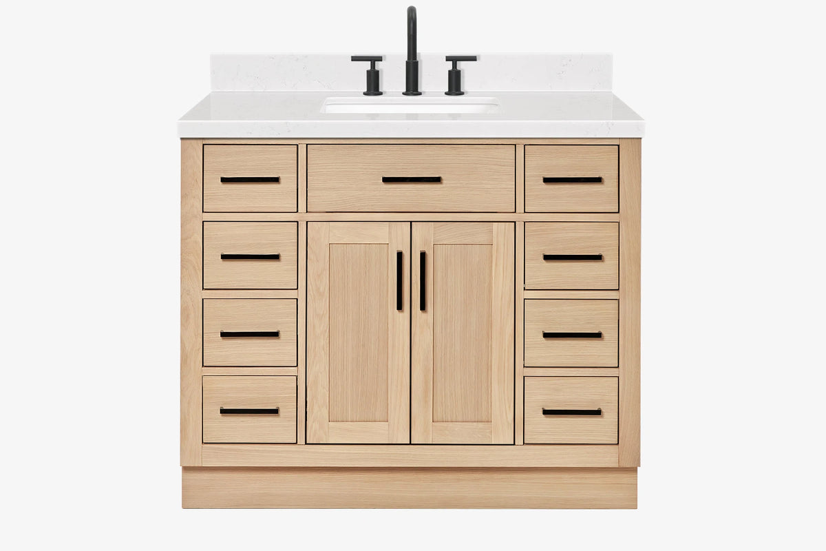 Ariel hepburn 42-43 in. rectangle sink bathroom vanity with countertop 0.75-1.5 edge