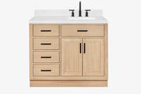 Ariel hepburn 42-43 in. right offset rectangle sink bathroom vanity with countertop 0.75-1.5 in edge