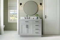 Ariel hepburn 42-43 in. left offset rectangle sink vanity with 0.75-1.5 inch with countertop