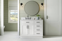 Ariel hepburn 42-43 in. left offset rectangle sink vanity with 0.75-1.5 inch with countertop