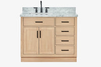 Ariel hepburn 42-43 in. left offset rectangle sink vanity with 0.75-1.5 inch with countertop
