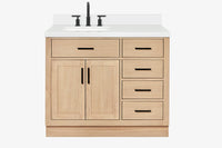 Ariel hepburn 42-43 in. left offset rectangle sink vanity with 0.75-1.5 inch with countertop