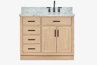 Ariel hepburn 42-43 in. right offset rectangle sink bathroom vanity with countertop 0.75-1.5 in edge