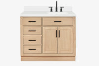 Ariel hepburn 42-43 in. right offset rectangle sink bathroom vanity with countertop 0.75-1.5 in edge