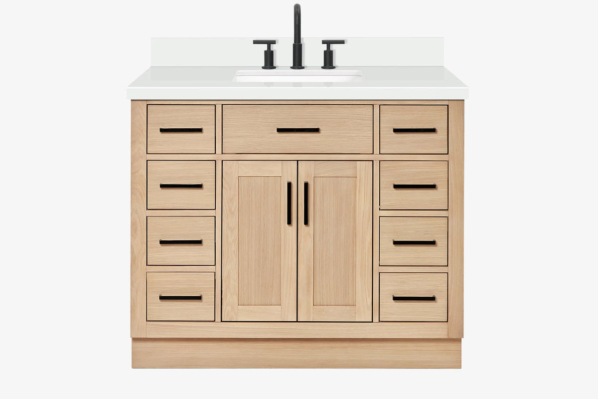 Ariel hepburn 42-43 in. rectangle sink bathroom vanity with countertop 0.75-1.5 edge