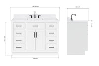 Ariel hepburn 48-49 in. rectangle sink bathroom vanity with  countertop 0.75-1.5 edge