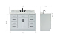 Ariel hepburn 48-49 in. rectangle sink bathroom vanity with  countertop 0.75-1.5 edge