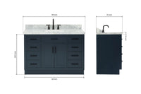 Ariel hepburn 48-49 in. rectangle sink bathroom vanity with  countertop 0.75-1.5 edge