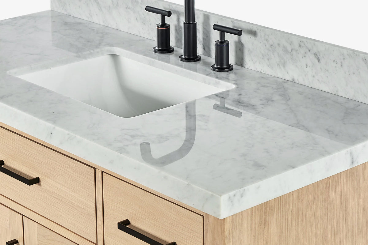 Ariel hepburn 48-49 in. rectangle sink bathroom vanity with  countertop 0.75-1.5 edge