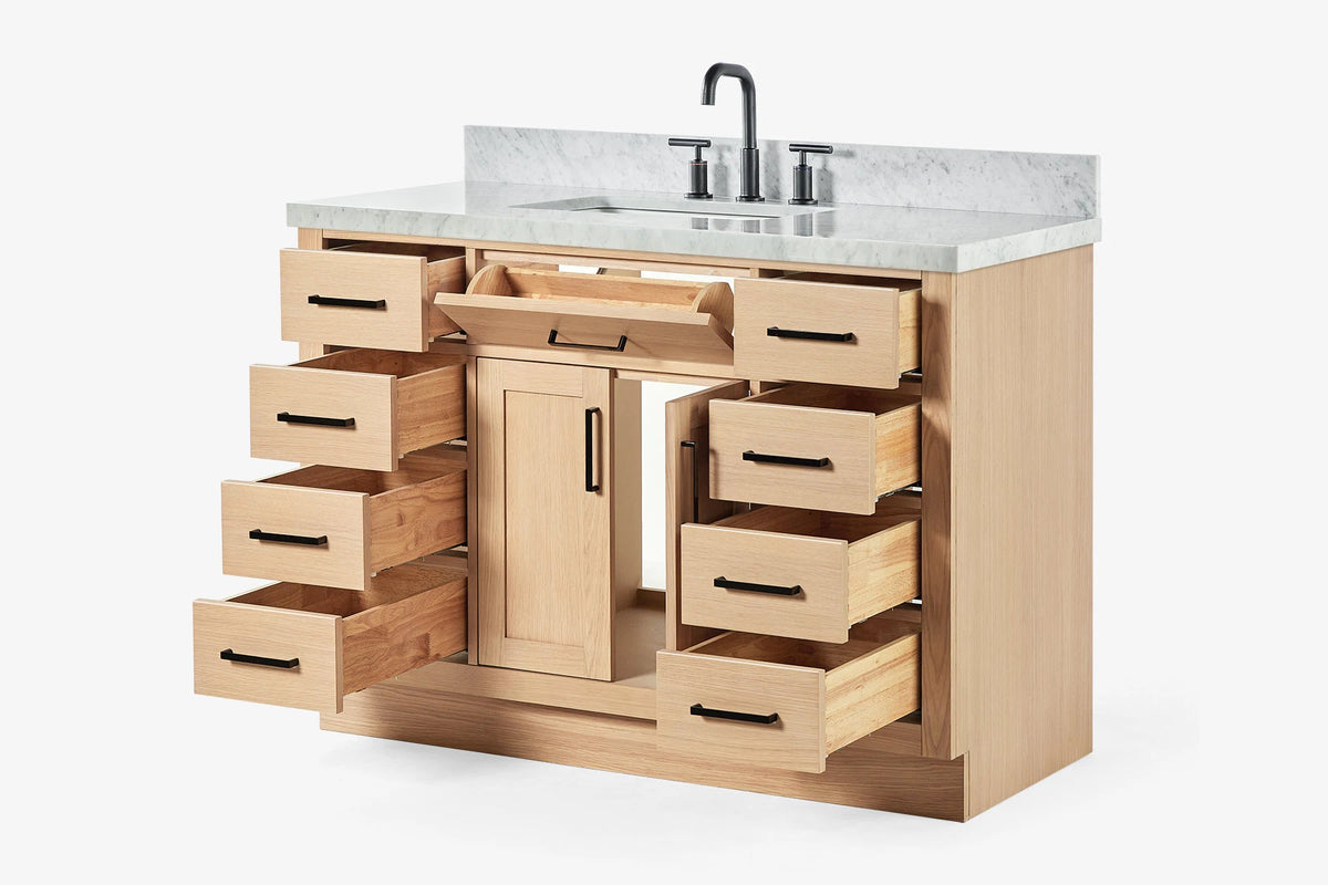 Ariel hepburn 48-49 in. rectangle sink bathroom vanity with  countertop 0.75-1.5 edge
