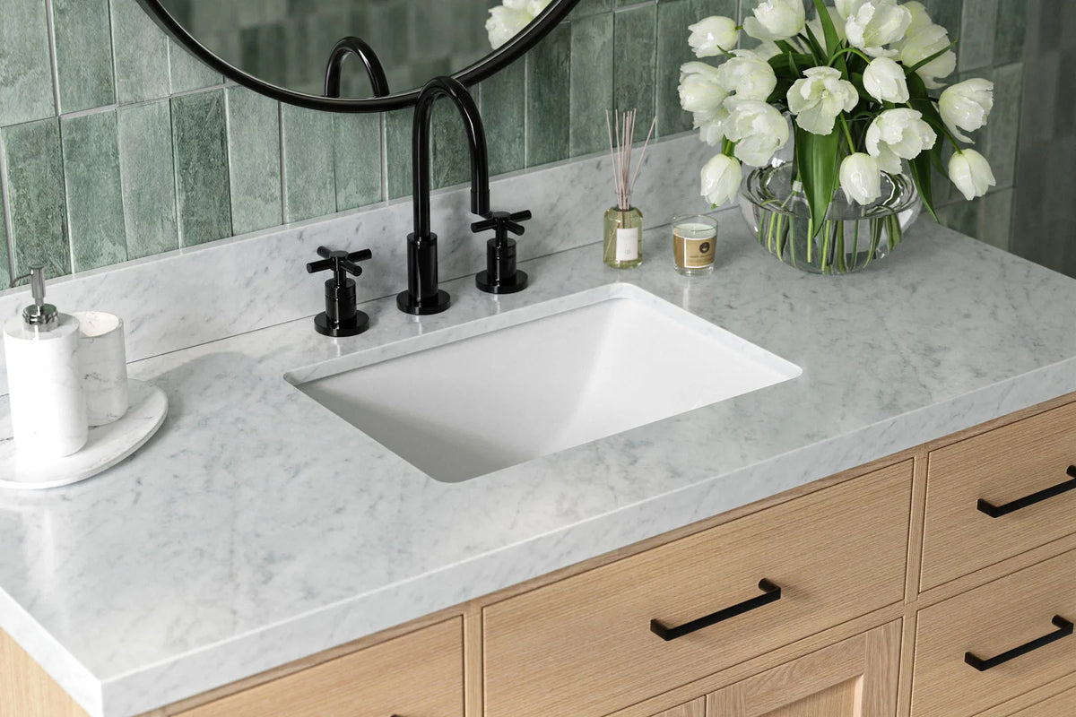 Ariel hepburn 48-49 in. rectangle sink bathroom vanity with  countertop 0.75-1.5 edge