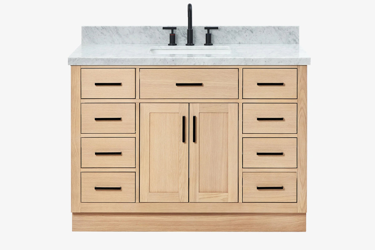 Ariel hepburn 48-49 in. rectangle sink bathroom vanity with  countertop 0.75-1.5 edge
