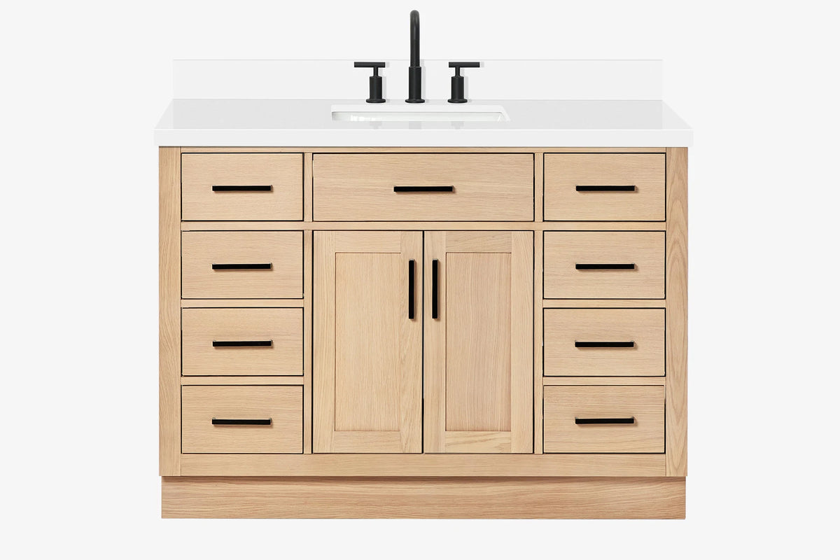 Ariel hepburn 48-49 in. rectangle sink bathroom vanity with  countertop 0.75-1.5 edge