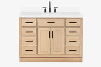 Ariel hepburn 48-49 in. rectangle sink bathroom vanity with  countertop 0.75-1.5 edge