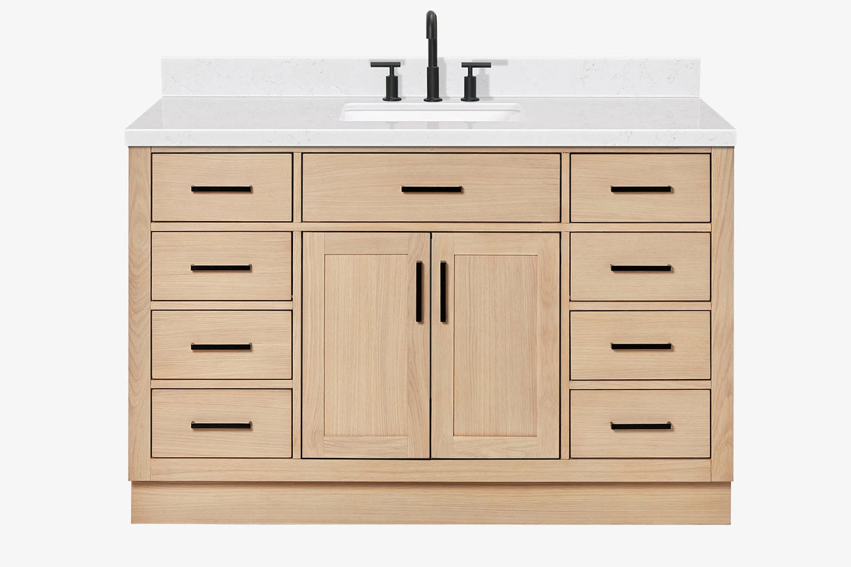 Ariel hepburn 54-55 in. rectangle sink bathroom vanity with countertop 0.75-1.5in. edge
