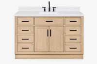 Ariel hepburn 54-55 in. rectangle sink bathroom vanity with countertop 0.75-1.5in. edge