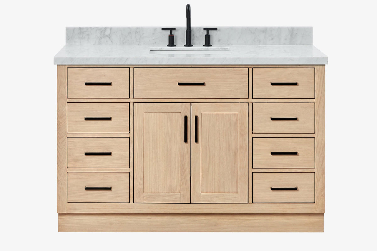 Ariel hepburn 54-55 in. rectangle sink bathroom vanity with countertop 0.75-1.5in. edge