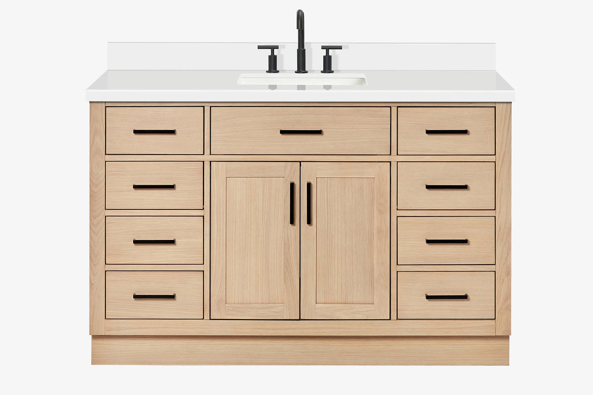 Ariel hepburn 54-55 in. rectangle sink bathroom vanity with countertop 0.75-1.5in. edge