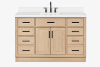 Ariel hepburn 54-55 in. rectangle sink bathroom vanity with countertop 0.75-1.5in. edge