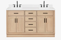 Ariel hepburn 61-62 in. double rectangle sink vanity with 0.75-1.5 in. countertop
