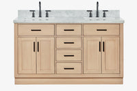 Ariel hepburn 61-62 in. double rectangle sink vanity with 0.75-1.5 in. countertop
