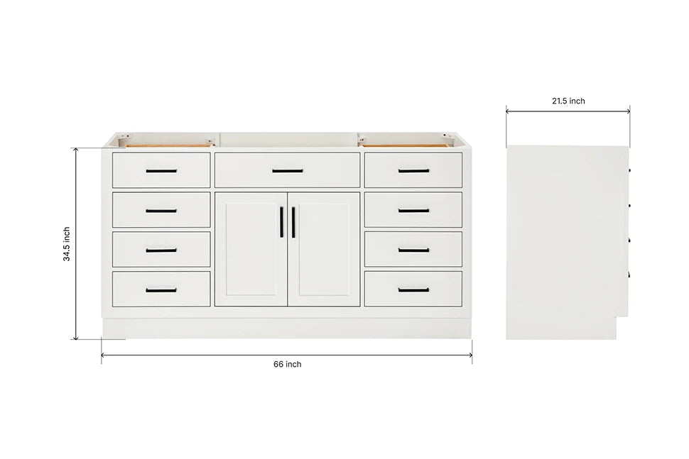 Ariel hepburn 66 inch single sink base cabinet in white