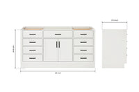 Ariel hepburn 66 inch single sink base cabinet in white