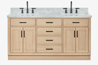 Ariel hepburn 66-67 inch double rectangle sink bathroom vanity with countertop 0.75-1.5 edge