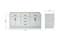 Ariel hepburn  71-72 in. double sink base cabinet