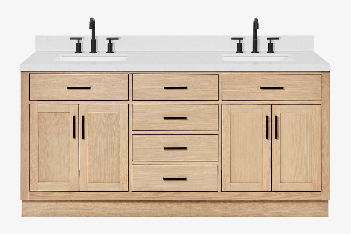Ariel hepburn  71-73 in. double rectangle sink vanity with 0.75-1.5 in countertop