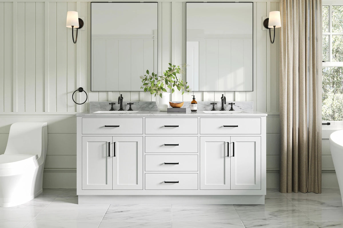 Ariel hepburn  71-73 in. double rectangle sink vanity with 0.75-1.5 in countertop