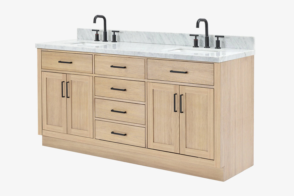Ariel hepburn  71-73 in. double rectangle sink vanity with 0.75-1.5 in countertop
