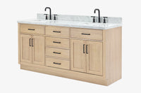 Ariel hepburn  71-73 in. double rectangle sink vanity with 0.75-1.5 in countertop