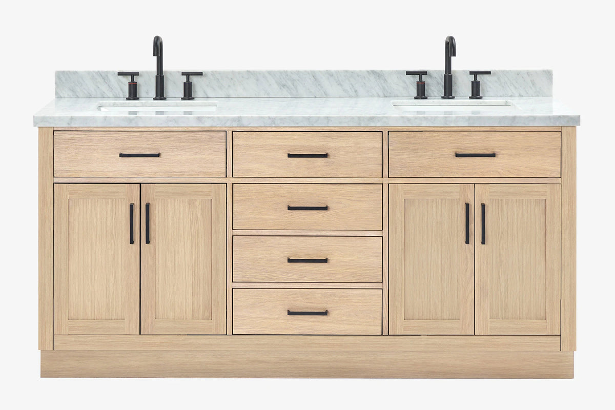 Ariel hepburn  71-73 in. double rectangle sink vanity with 0.75-1.5 in countertop